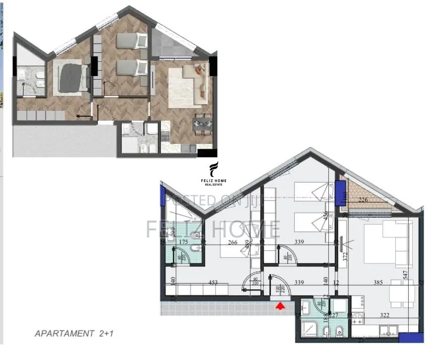 SHITET APARTAMENT 2+1 LAPRAKE 170.000 EURO