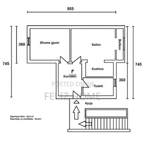 SHITET APARTAMENT 1+1 KINOSTUDIO 11.700.000 LEKE