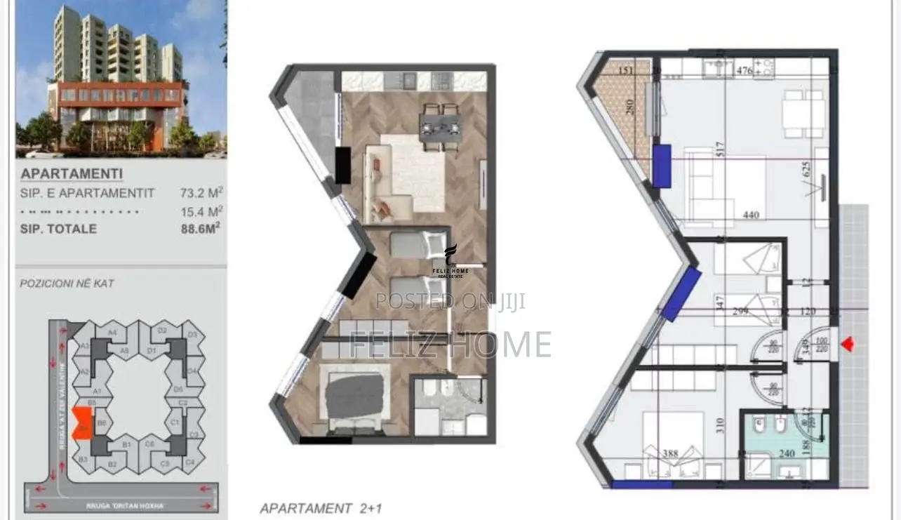 SHITET APARTAMENT 2+1 ZOGU I ZI 165.000 EURO