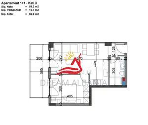 Apartamente 1+1 ne shitje te Viva Residence prane Globe, Tirane (ID 41