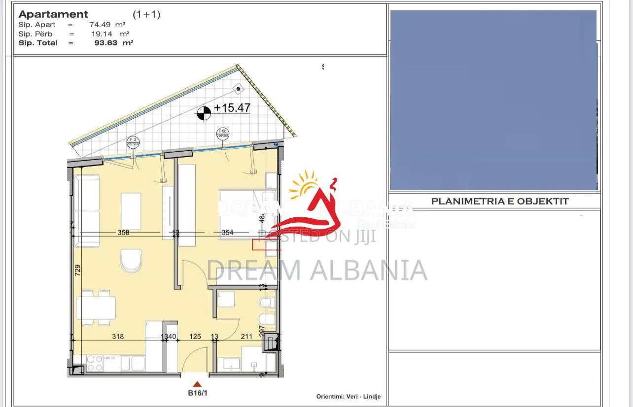Apartament 1+1 ne shitje ne Pallat te Ri drejt perfundimit tek Liqeni 