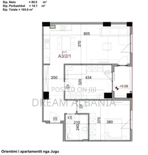 Shitet Apartament 2+1 Rruga Dritan Hoxha, Kompleksi Aura (ID 41212109)