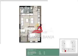 Apartament 1+1 ne shitje në zonën e Kamzës, Tirane (ID 41111083)