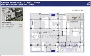 Apartament 2+1+2 Ne Shitje Te Ish Sheshi Shqiponja (ID 41212189)