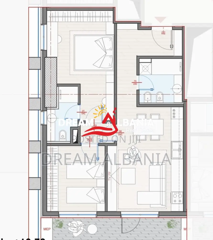 Apartament 2+1+2 ne Shitje Tek Kompleksi Manhattan, Zogu i Zi Tirane (