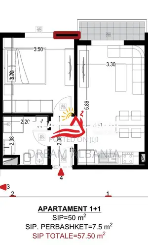 Apartament 1+1 Ne Shitje Ne Golem (ID 41111578)