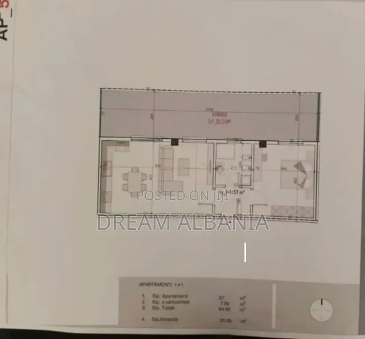 Shitet Apartament 1+1 + Verandë | Rezidenca Prime 3, Kamëz (ID 4111151
