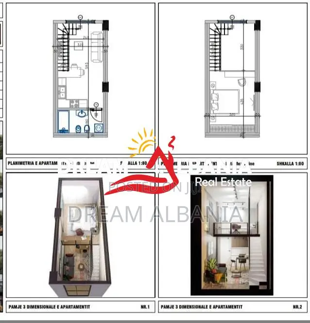 Shiten apartamente 1+1 duplex ne Golem prane Epidamn White Sensation (