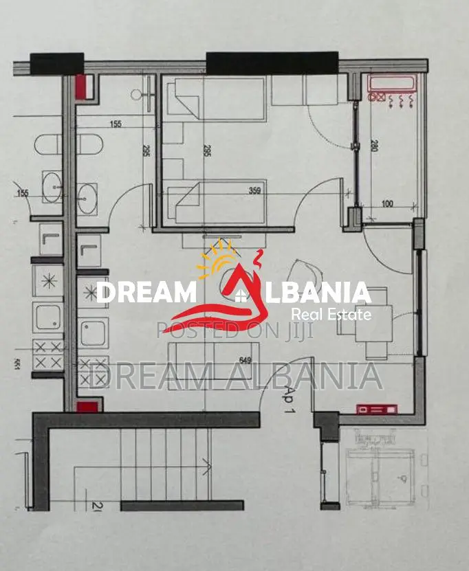 Apartament 1+1 Ne Shitje Te Pallati Me Shigjeta (ID 41111537)