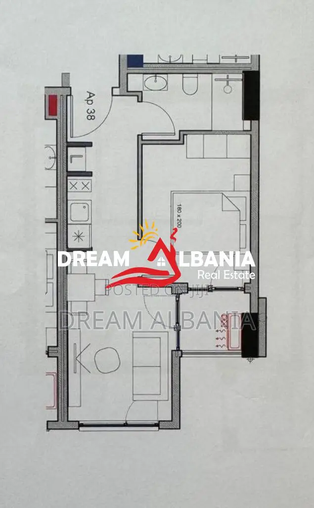 Apartament 1+1 Ne Shitje Te Pallati Me Shigjeta (ID 41111536)