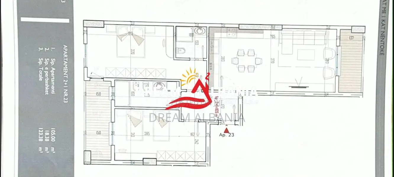Apartament 2+1+2 Ne Shitje Ne Kamez (ID 41212289)
