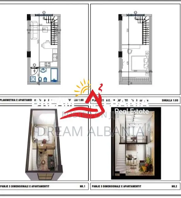 Shiten apartamente 1+1 duplex ne Golem prane Epidamn White Sensation (