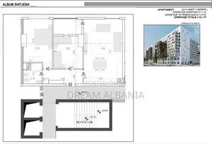 Apartament 2+1 tek 21 Dhjetori brenda ne kompleksin Square 21 ne Tiran