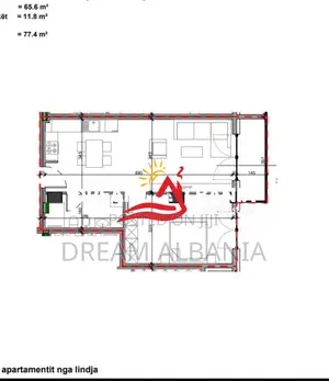 Shiten 5 Apartamente 1+1 tek Ministria e Jashtme, Sol Residence (ID 41