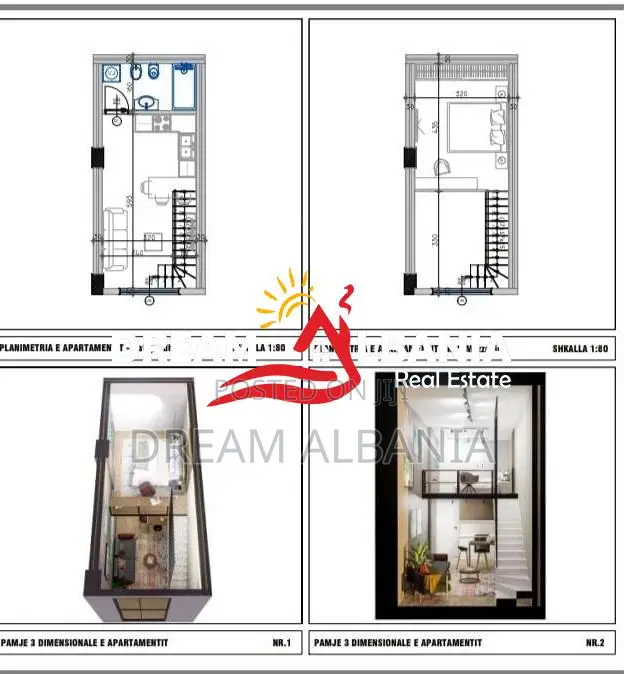 Shiten apartamente 1+1 duplex ne Golem prane Epidamn White Sensation (