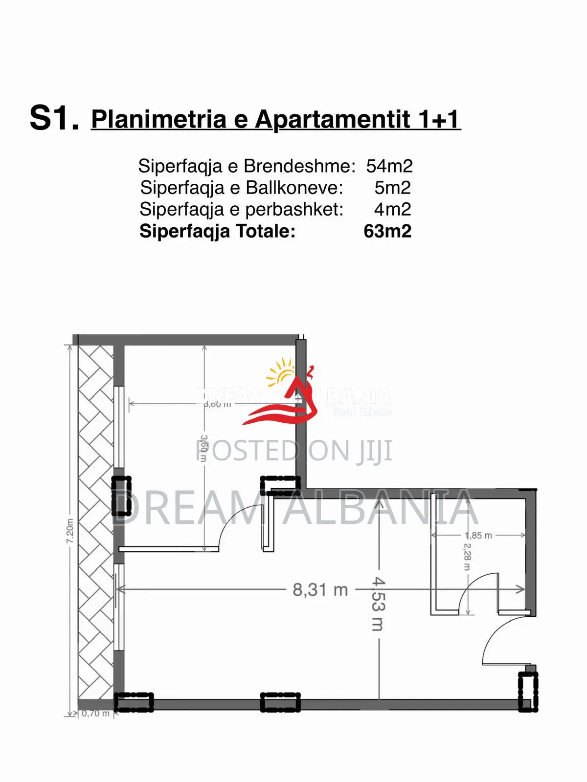 Apartament 1+1 Ne Shitje Te Kodra E Diellit (ID 41111612)