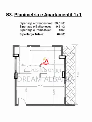 Apartament 1+1 Ne Shitje Te Kodra E Diellit (ID 41111613)