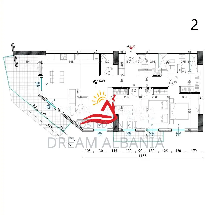 Shiten 2 Apartamente 3+1 tek Rezidenca Shqiponja Square Building, Tira