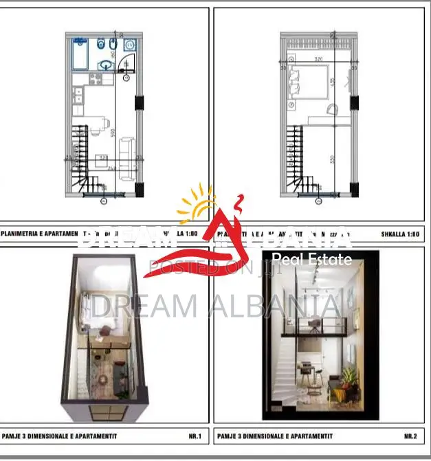 Shiten apartamente 1+1 duplex ne Golem prane Epidamn White Sensation (