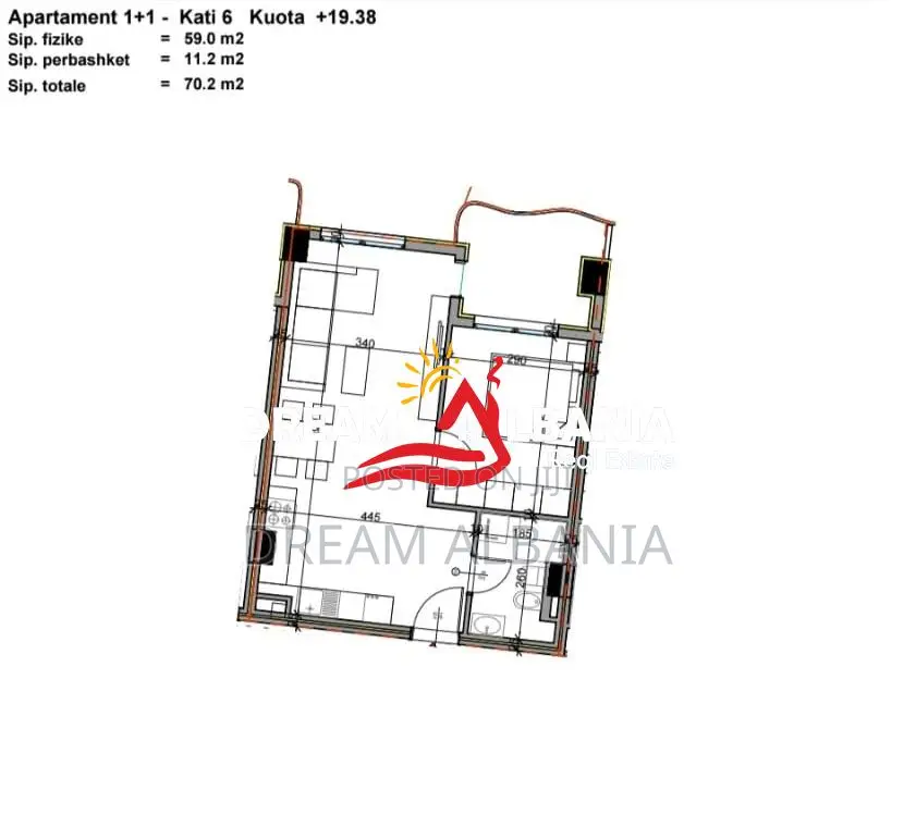 Shitet Apartament 1+1 Rr. Mehmet Gjevori, Paskuqan (ID 41111532)