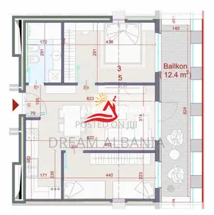 Apartament 2+1 ne Shitje Tek Kompleksi Manhattan, Zogu i Zi Tirane (ID