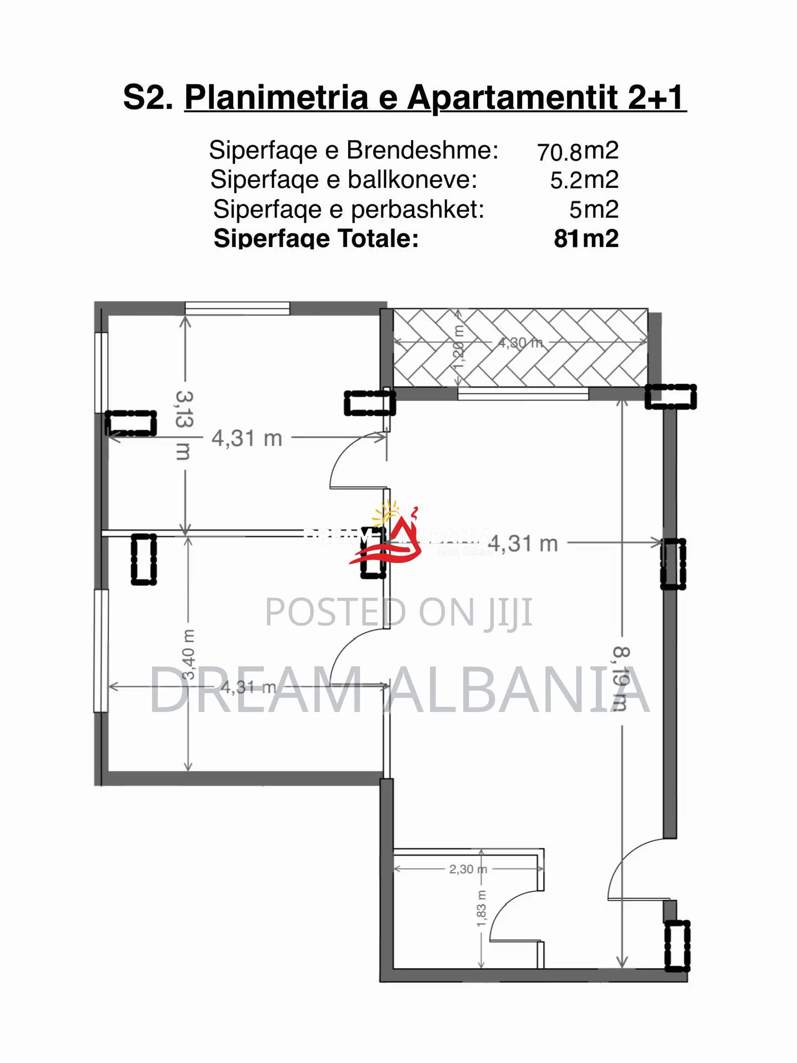 Apartament 2+1 Ne Shitje Te Kodra E Diellit (ID 41212300)
