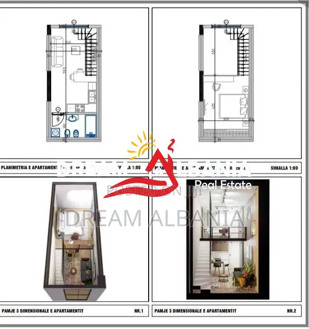 Shiten apartamente 1+1 duplex ne Golem prane Epidamn White Sensation (