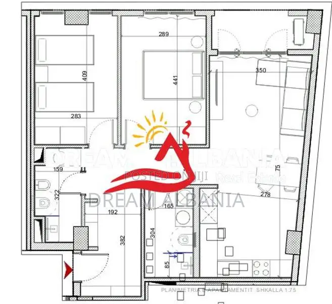 Shiten Apartamente 2+1 ne Porcelan prane Klanit ( ID 41212207 )