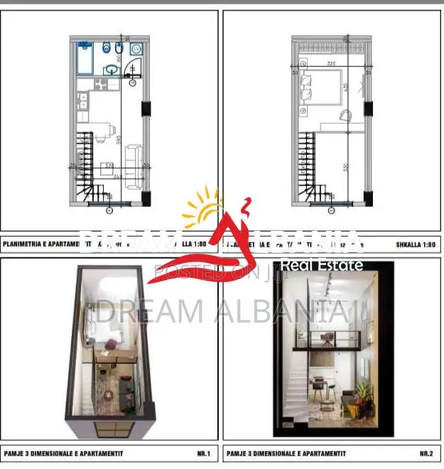 Shiten apartamente 1+1 duplex ne Golem prane Epidamn White Sensation (