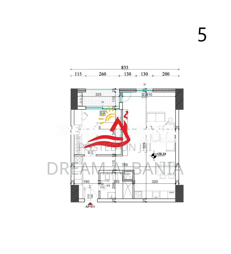 Shiten 6 Apartamente 1+1 tek Rezidenca Shqiponja Square Building, Tira