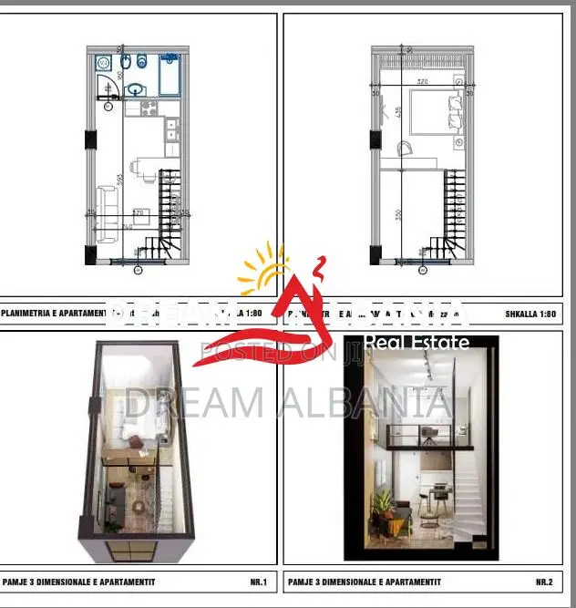 Shiten apartamente 1+1 duplex ne Golem prane Epidamn White Sensation (