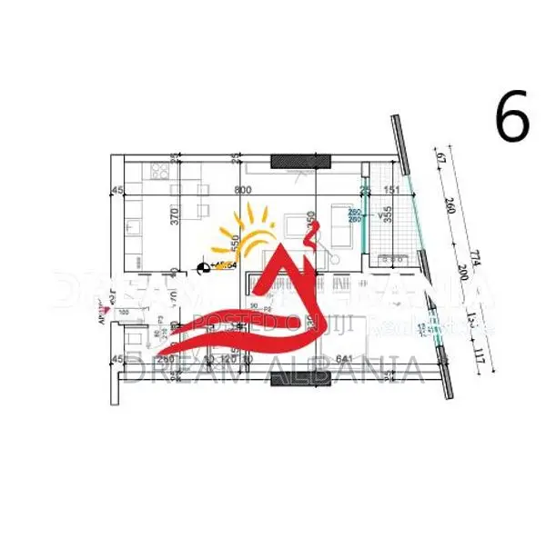Shiten 6 Apartamente 1+1 tek Rezidenca Shqiponja Square Building, Tira