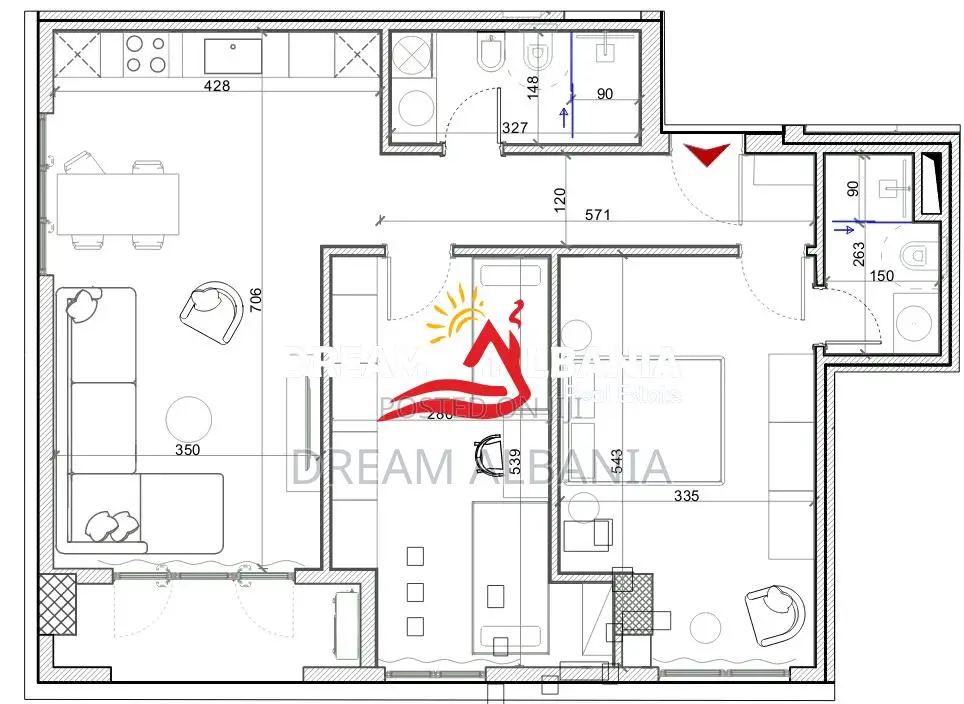 Shiten Apartamente 2+1 ne Porcelan prane Klanit ( ID 41212207 )