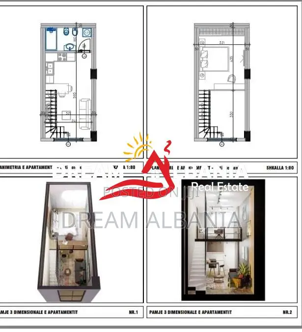 Shiten apartamente 1+1 duplex ne Golem prane Epidamn White Sensation (