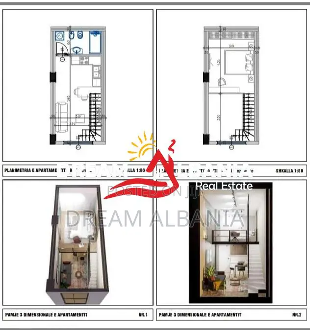 Shiten apartamente 1+1 duplex ne Golem prane Epidamn White Sensation (