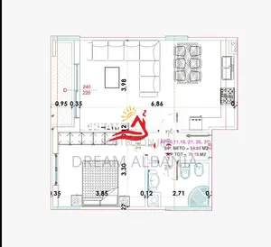 Apartament 1+1 ne Shitje afer KMY, Rruga Rexhep Shala Ne Yzberisht (ID