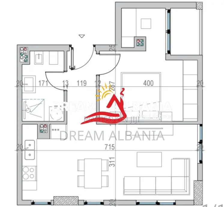 Shitet Apartament 1+1 Tek Mali Robit, Golem (41111591)